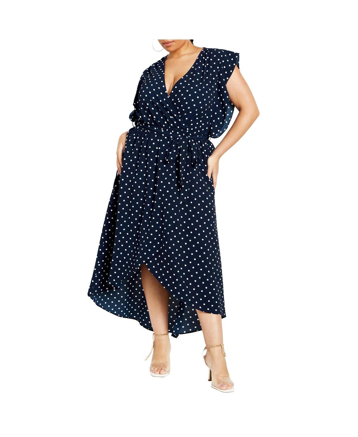 City Chic Fresh Spot High-Low Faux Wrap Dress Product Image