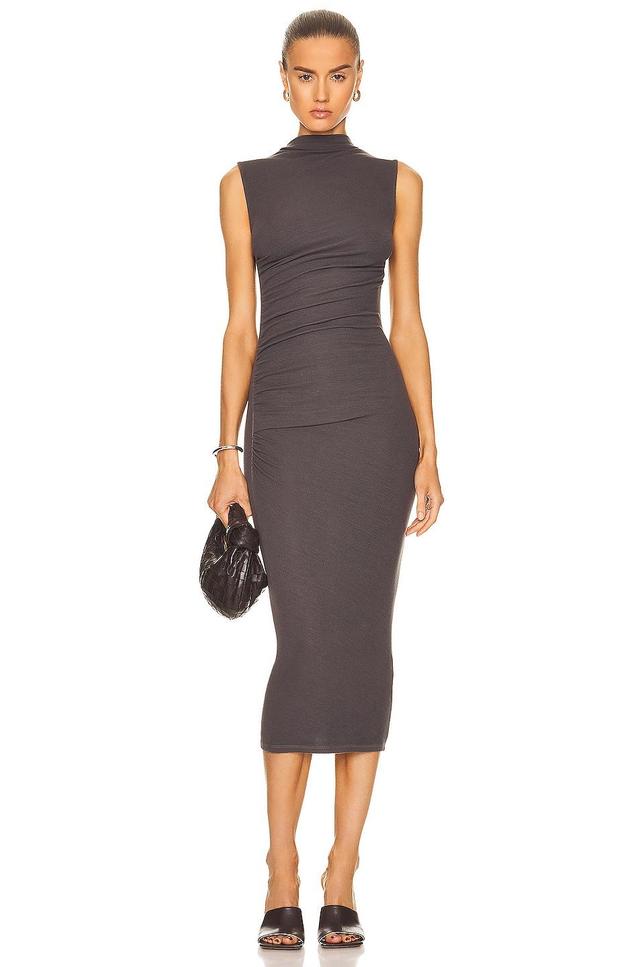 Enza Costa Silk Rib Sleeveless Twist Midi Dress Product Image