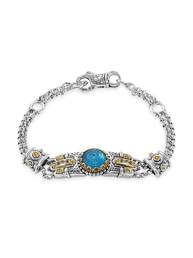 Womens Sterling Silver, 18K Yellow Gold & Multi-Gemstone Bracelet Product Image