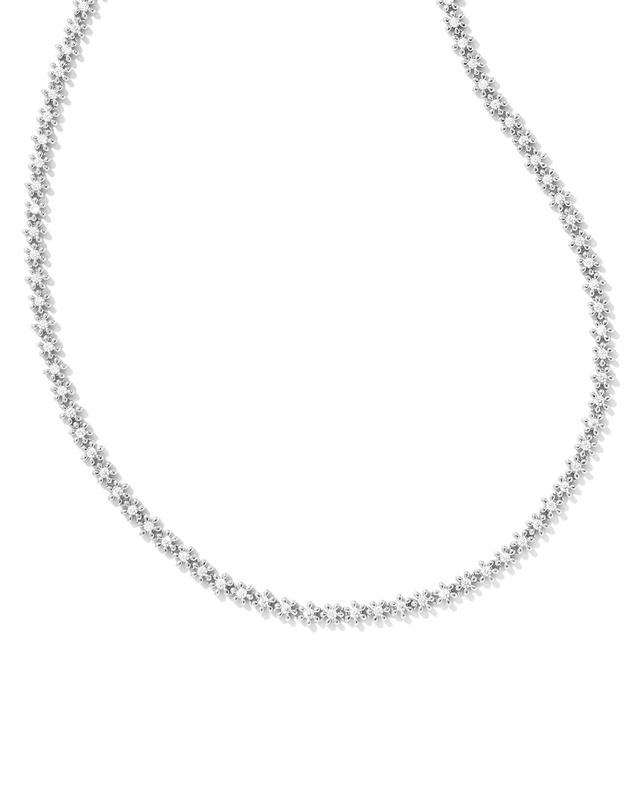 Nydia Gold Strand Necklace in White Crystal Product Image