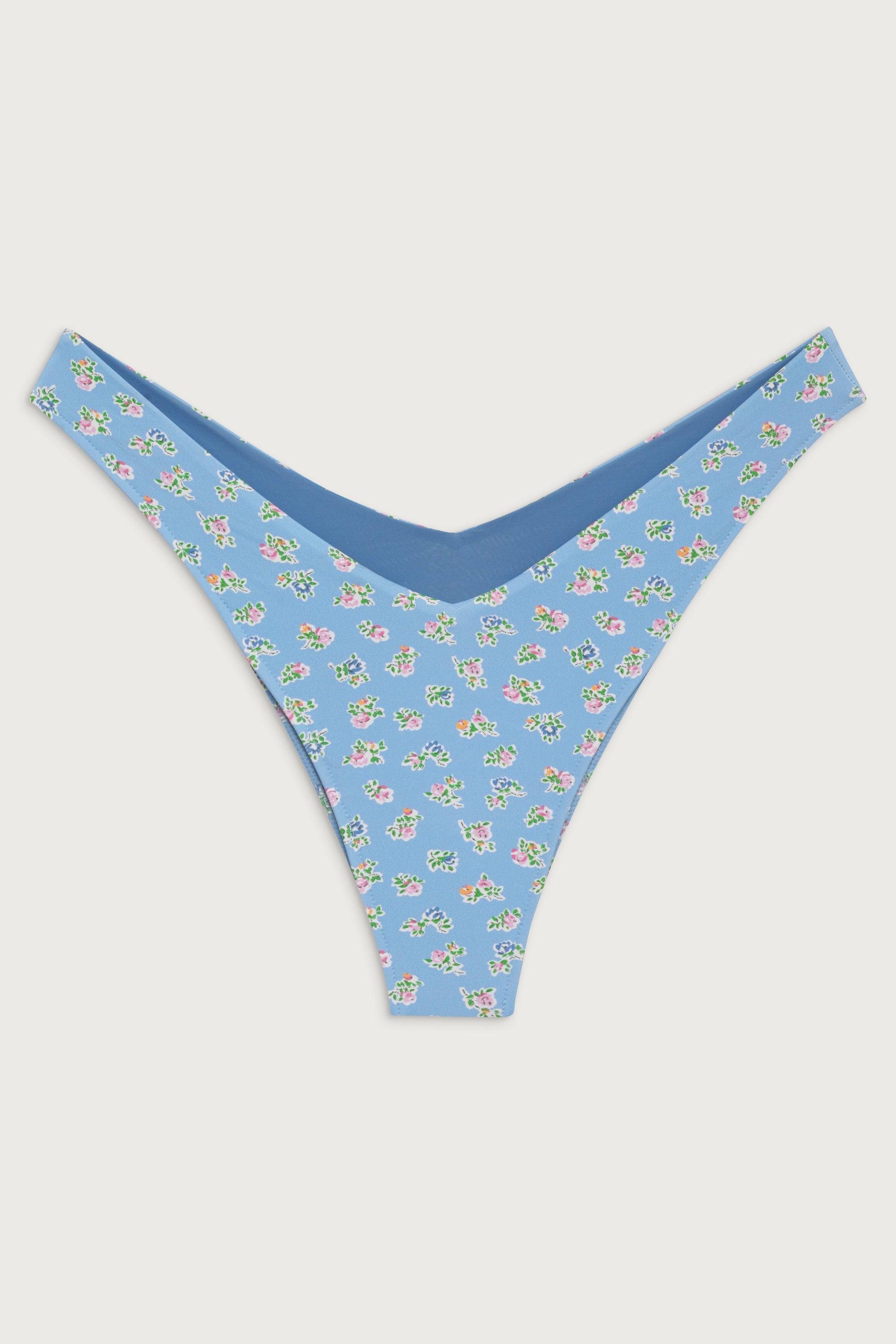 Enzo Cheeky Floral Bikini Bottom - Blue Hawaii Product Image