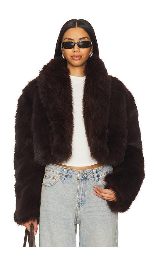 Stephanie Barrel Crop Faux Fur Jacket product image