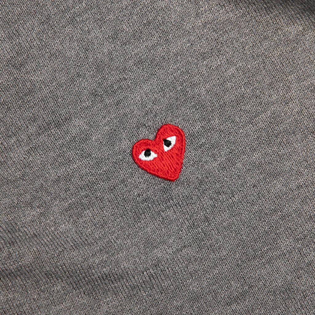 Little Red Heart Cardigan - Grey Male Product Image