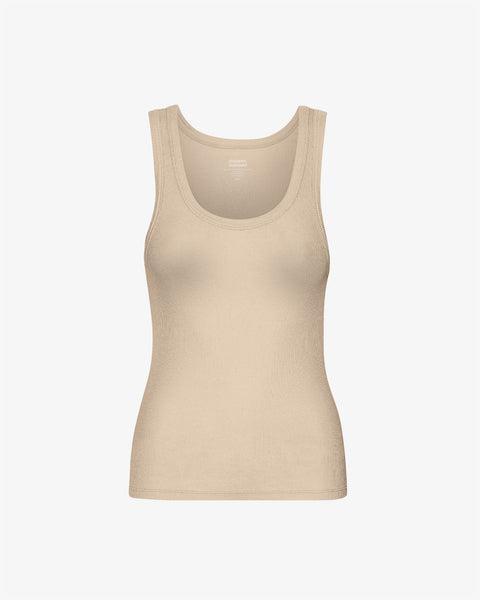 Women Organic Rib Tank Top - Honey Beige Product Image