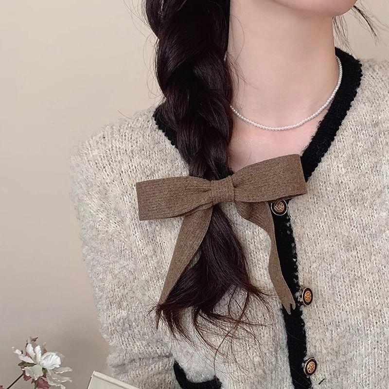 Ribbon Knit Hair Clip Product Image