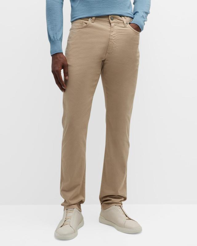 Mens Brushed Cotton 5-Pocket Trousers Product Image