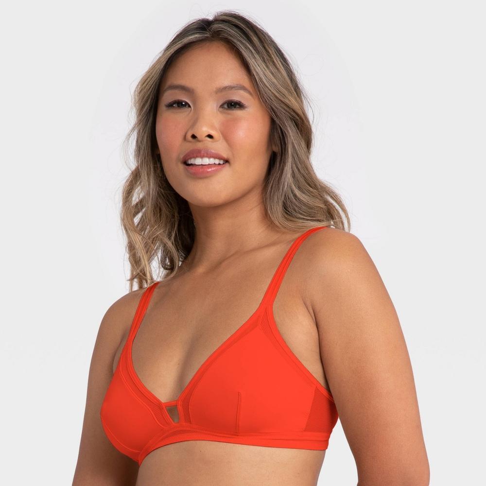 All.You.LIVELY Womens Mesh Trim Bralette - Tomato Red Product Image