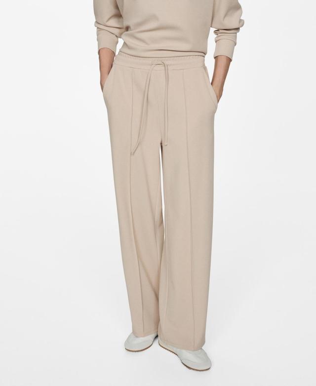 Mango Womens Seam-Detail Straight-Fit Trousers Product Image