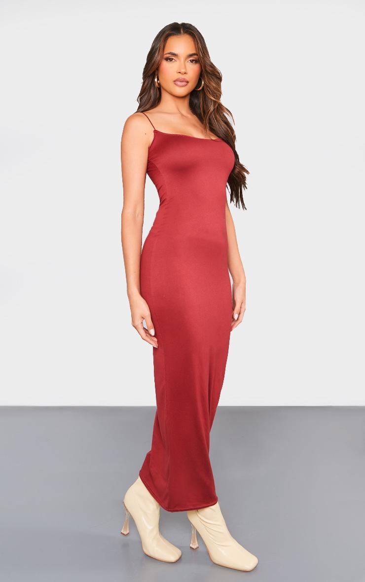 Cherry Red Soft Touch Jersey Slip Midaxi Dress Product Image