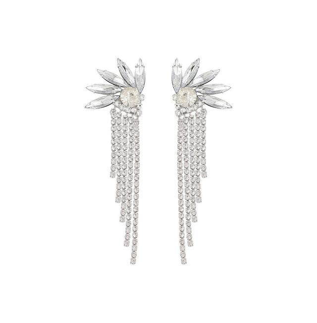 Sohi Womens Silver Bling Drop Earrings Product Image