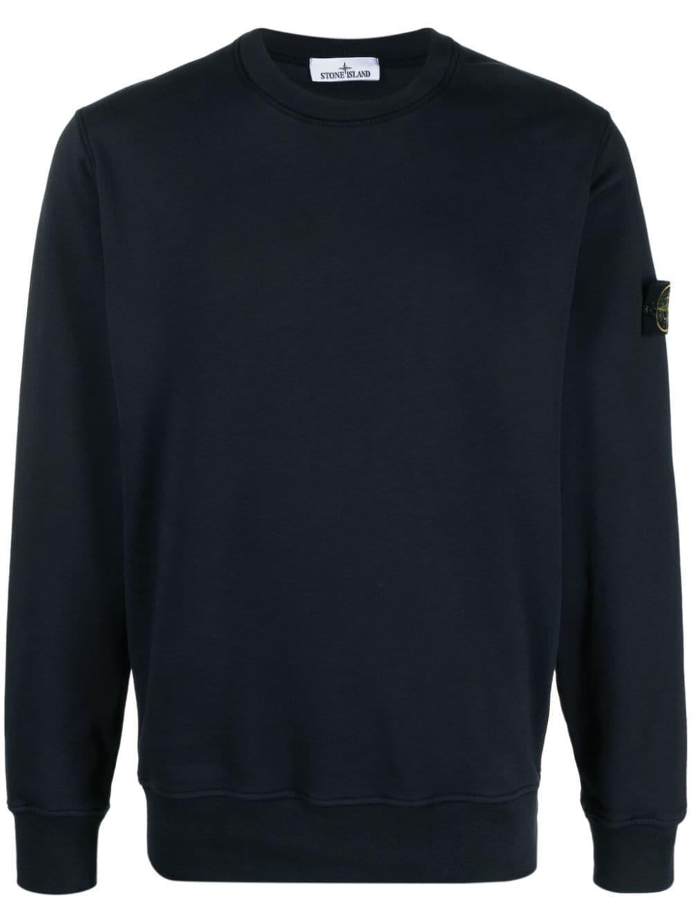 Compass-appliqué Cotton Sweatshirt In Blue Product Image