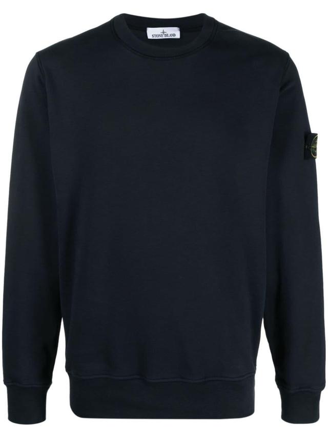 Compass-appliqué Cotton Sweatshirt In Blue Product Image