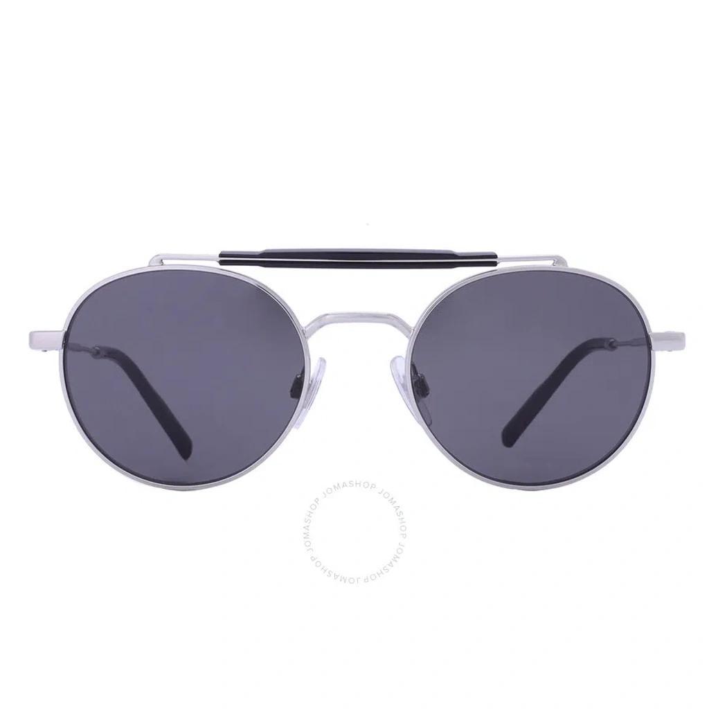 Dolce And Gabbana Dark Grey Round Men's Sunglasses Dg2295 05/87 51 In Dark / Grey / Silver Product Image