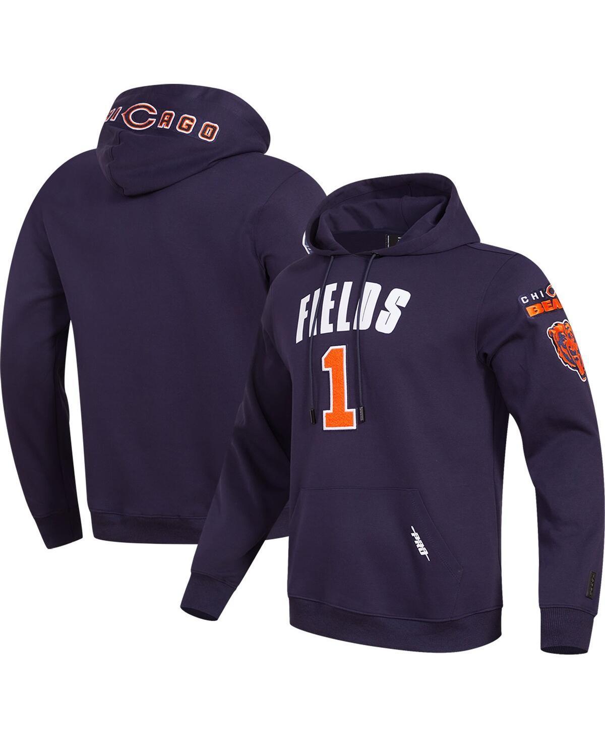 Mens Pro Standard Justin Fields Navy Chicago Bears Player Name and Number Pullover Hoodie Product Image