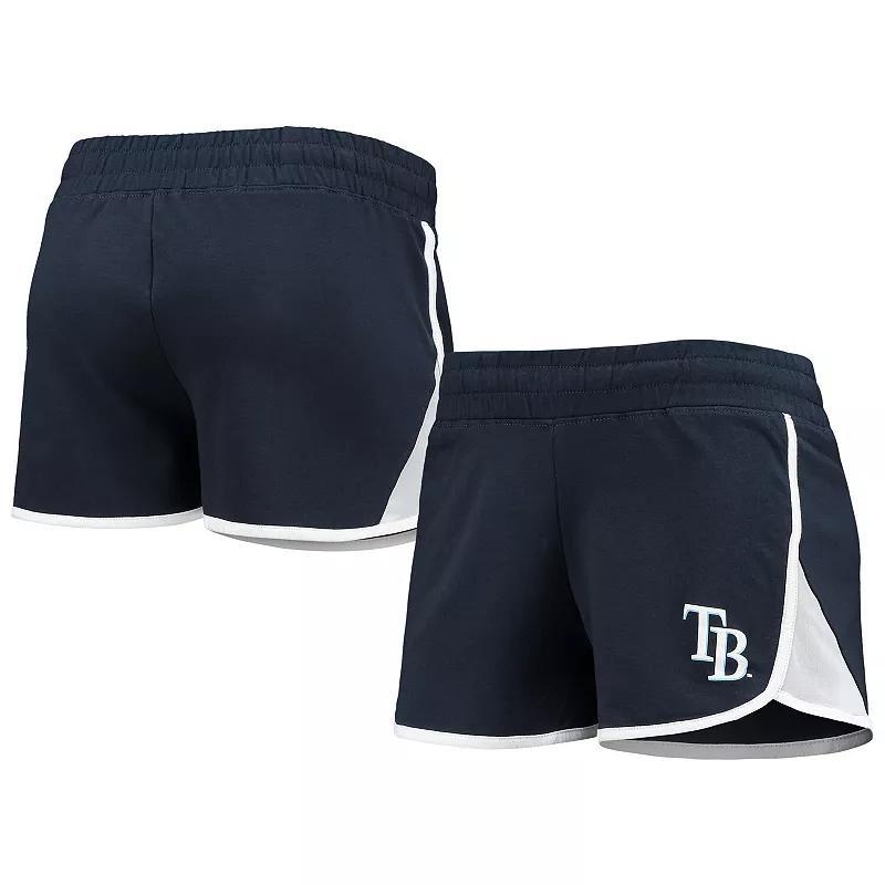 Womens New Era Tampa Bay Rays Stretch French Terry Shorts Blue Product Image