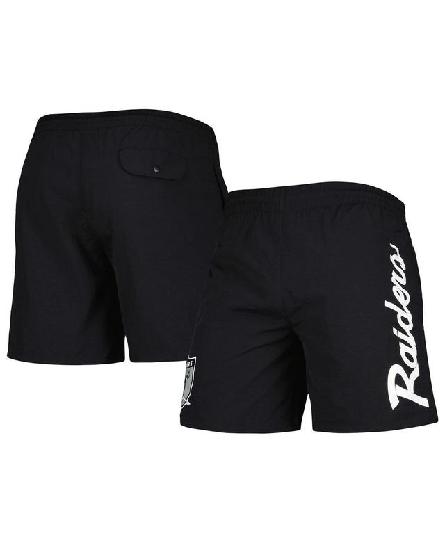 Mens Mitchell & Ness Black Las Vegas Raiders Team Essentials Nylon Shorts Product Image