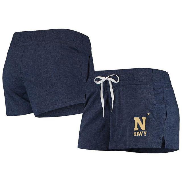 Womens Under Armour Heathered Midshipmen Performance Cotton Shorts Blue Product Image