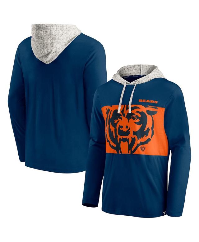 Mens Navy Chicago Bears Long Sleeve Hoodie T-shirt Product Image