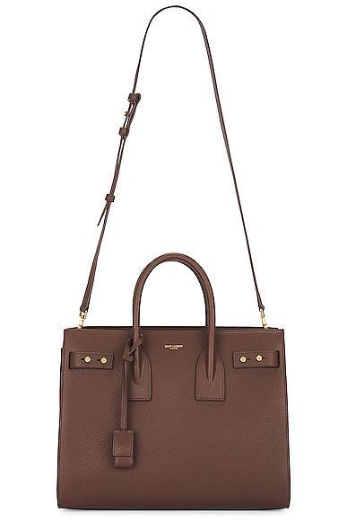 Saint Laurent Small Sac De Jour Supple Carryall Bag Brown.. Product Image