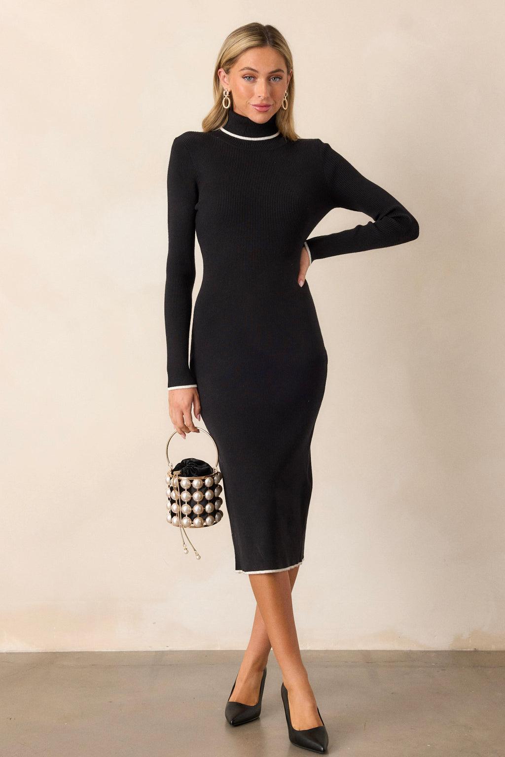 Sleek Chic Black Fitted Maxi Dress Product Image