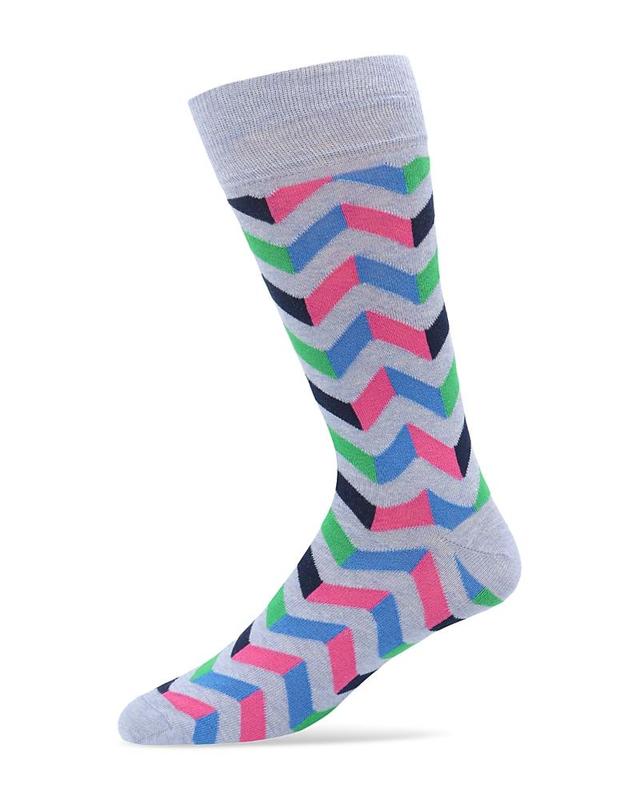 The Mens Store at Bloomingdales Zig Zag Crew Socks - 100% Exclusive Product Image