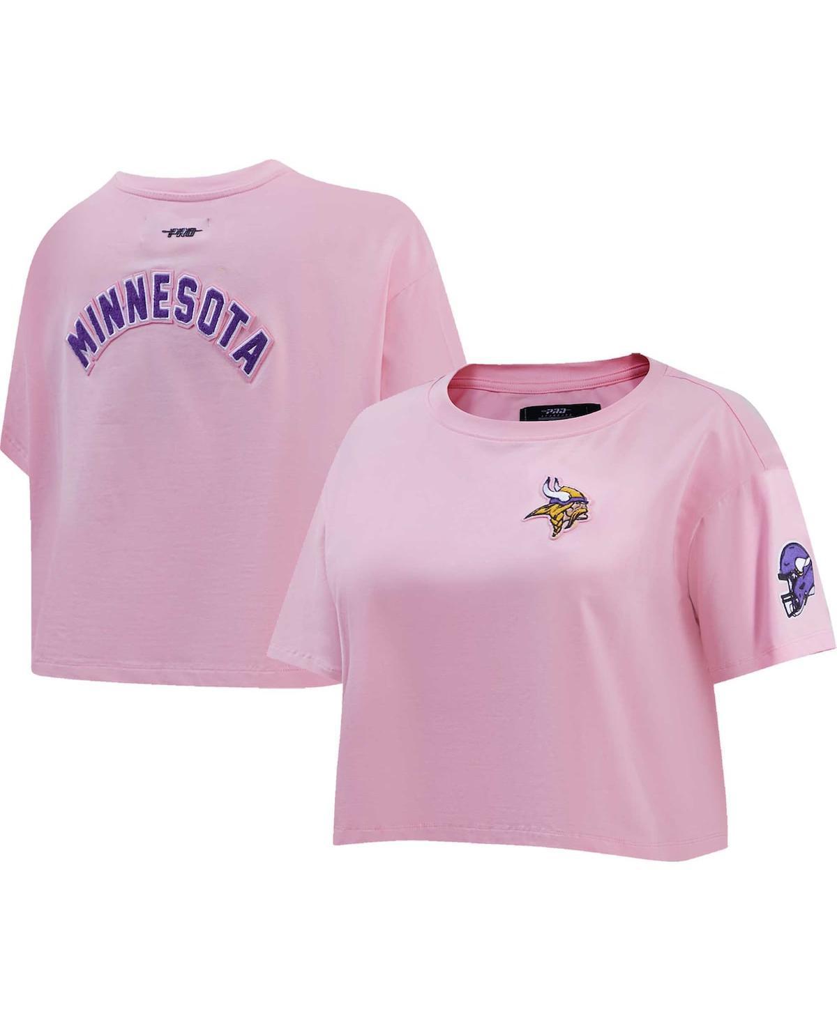 Womens Pro Standard Pink Minnesota Vikings Cropped Boxy T-shirt Product Image