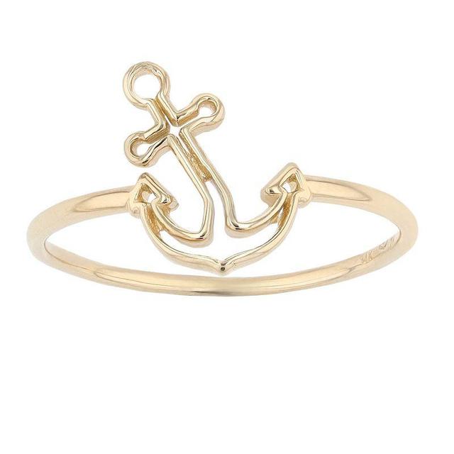 Au Naturale 14k Yellow Gold Anchor Ring, Womens Product Image