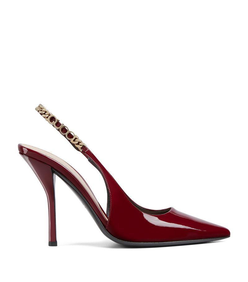 GUCCI Patent Leather Slingback Pumps In Red Product Image