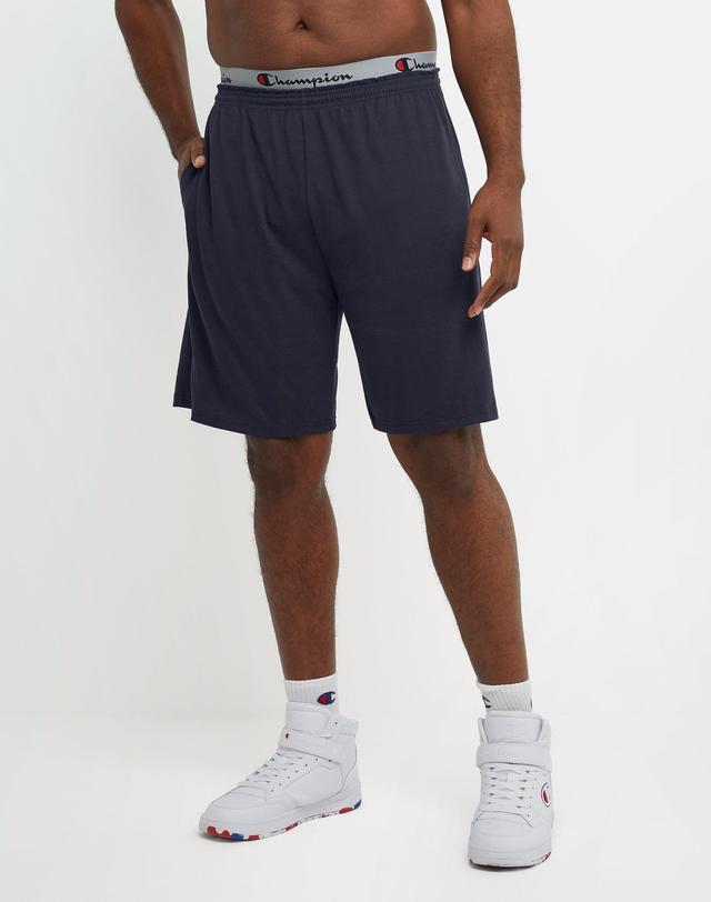 Mens Champion Lightweight Lounge Shorts, C Patch Logo (Big & Tall) Oxford Grey 2XB Product Image