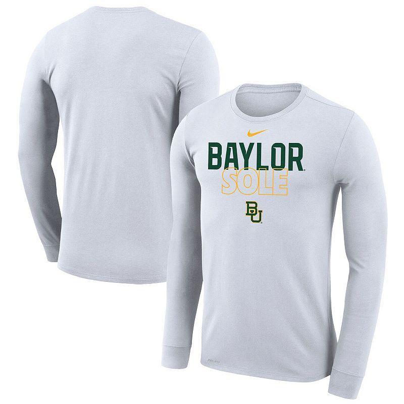 Mens Nike White Baylor Bears On Court Bench Long Sleeve T-shirt Product Image