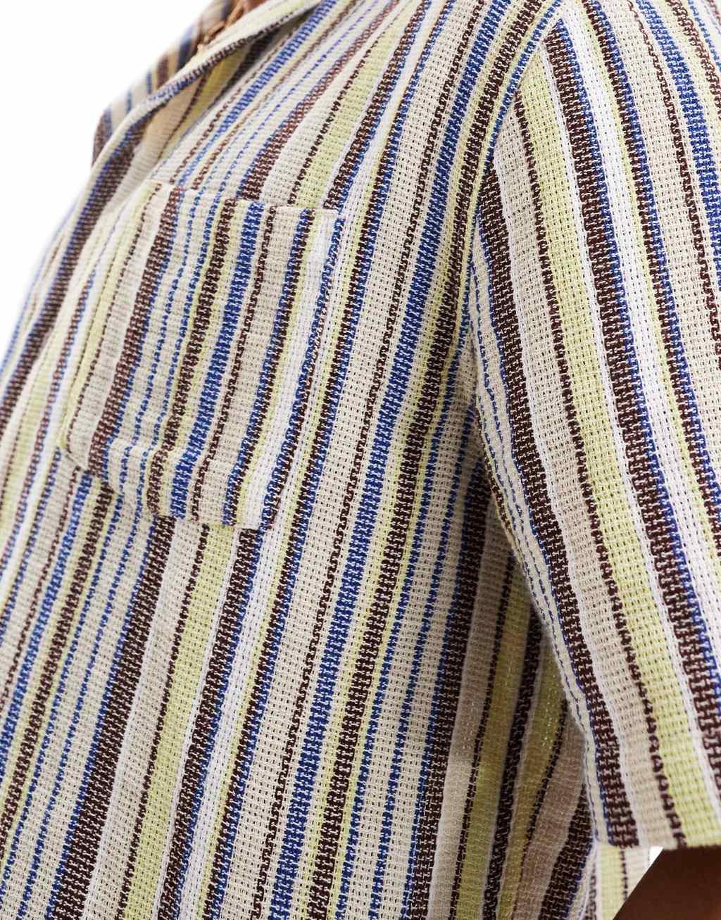 Cotton On relaxed shirt in retro gauze stripe  Product Image