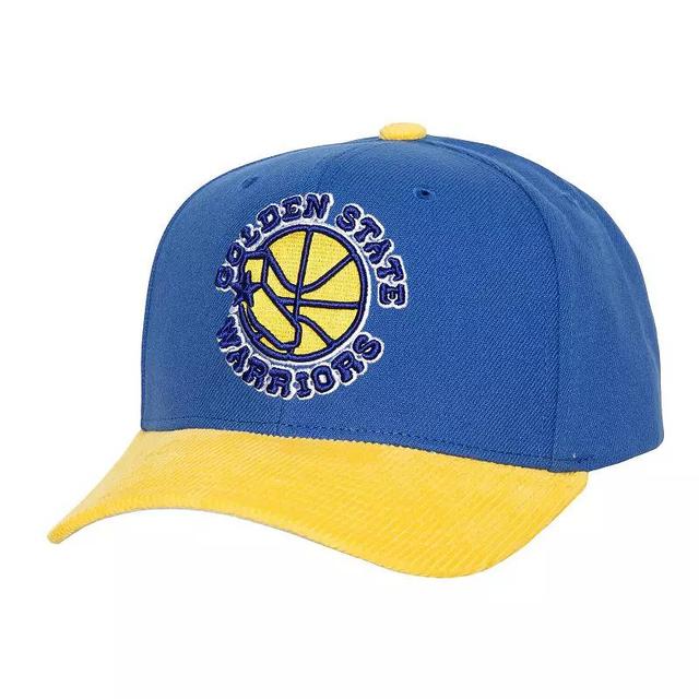 Mens Mitchell & Ness Royal Golden State Warriors Corduroy Pro Crown Adjustable Hat Product Image