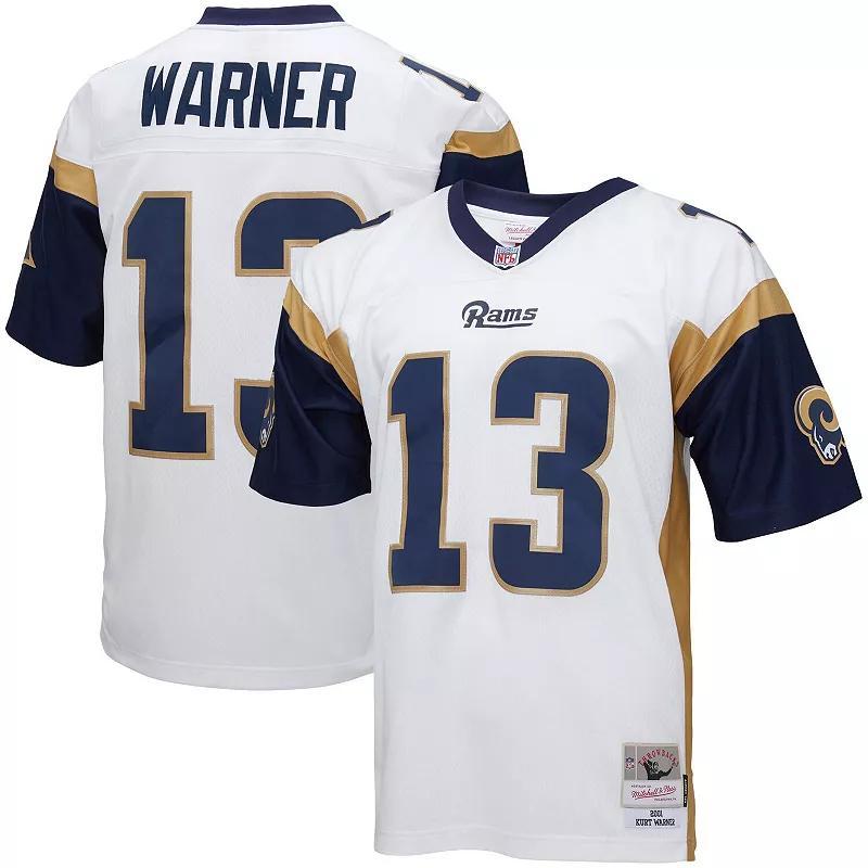 Mens Mitchell & Ness Kurt Warner Los Angeles Rams Big & Tall 2001 Retired Player Replica Jersey Product Image