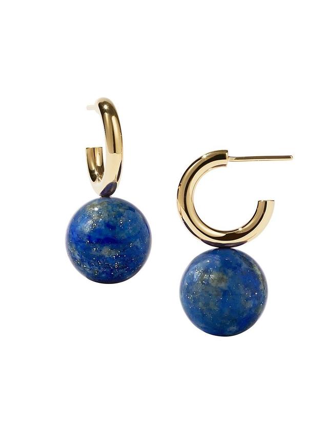 Womens Paradis Maya Large 9K Gold & Lapis Hoop Earrings Product Image