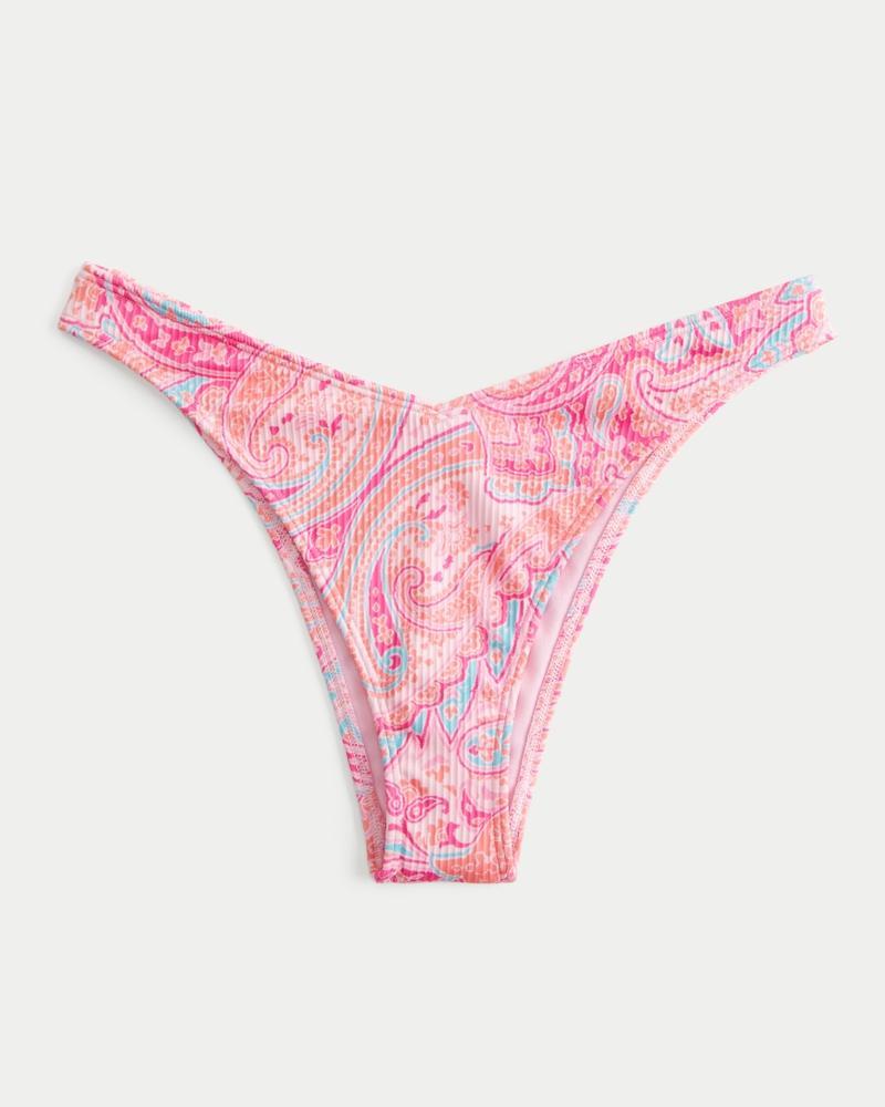 Ribbed High-Leg V-Waist Cheekiest Bikini Bottom Product Image