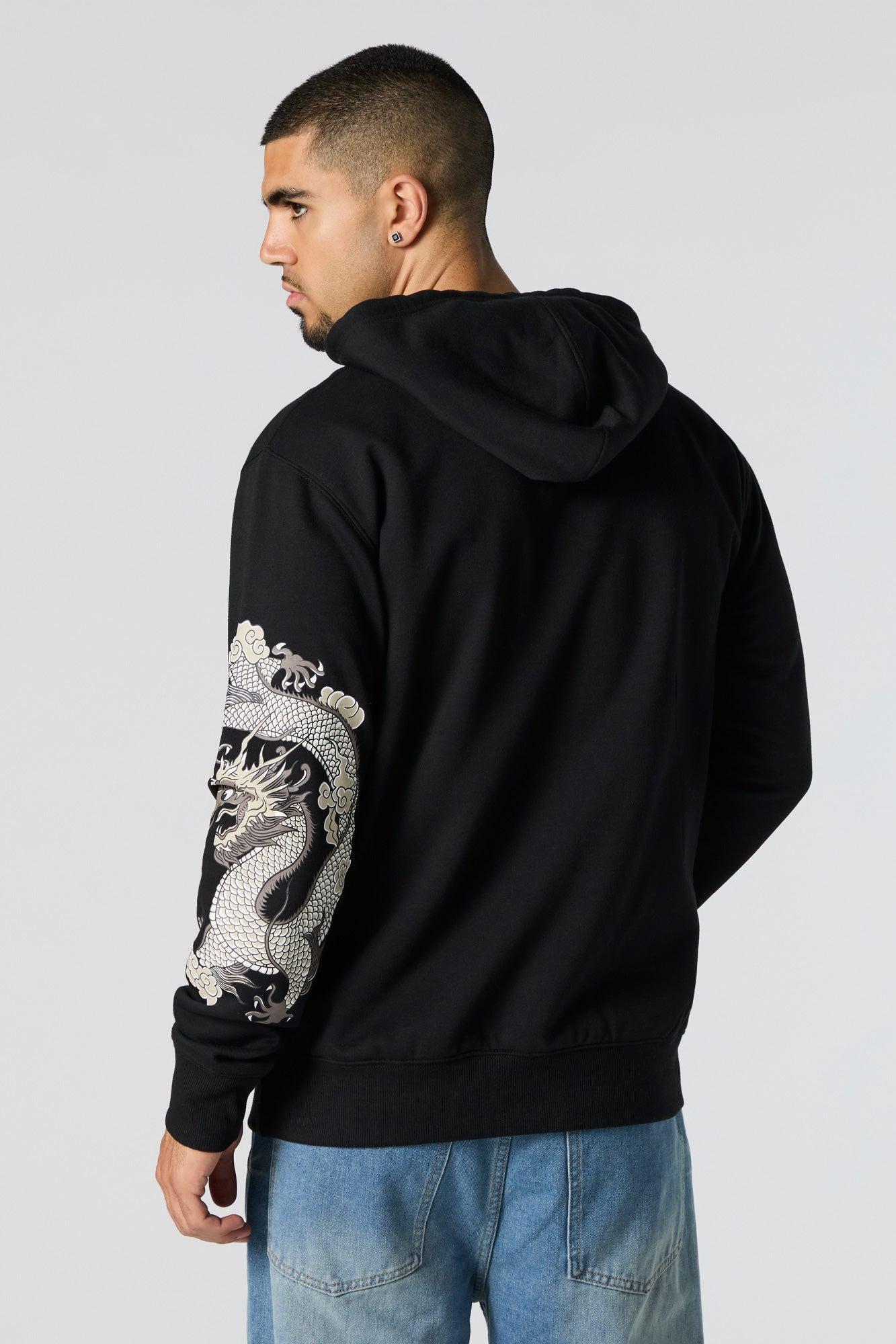 Tiger Graphic Fleece Hoodie Male Product Image