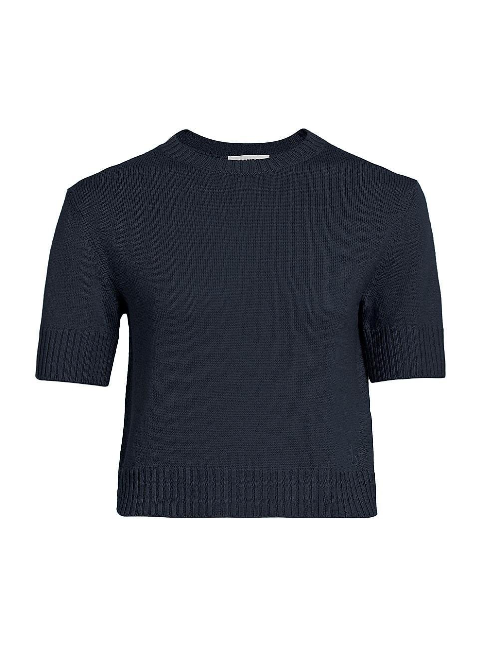 Womens Cropped Wool Sweater Product Image