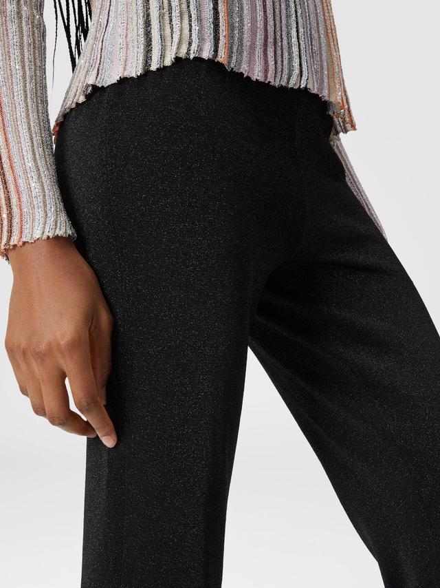 Glitter-effect viscose straight trousers Black | Missoni Product Image