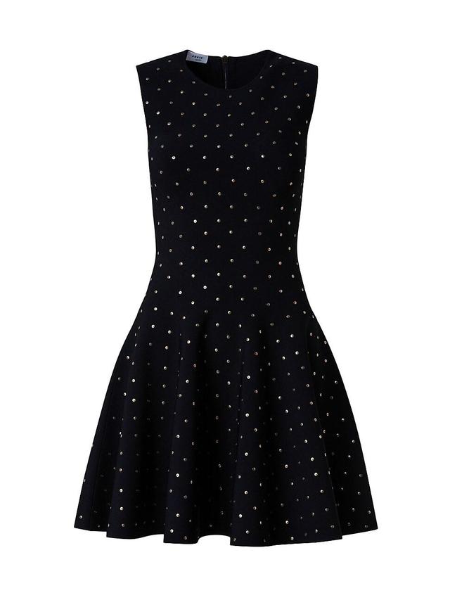 Akris punto Stud Detail Sleeveless Fit & Flare Dress Product Image