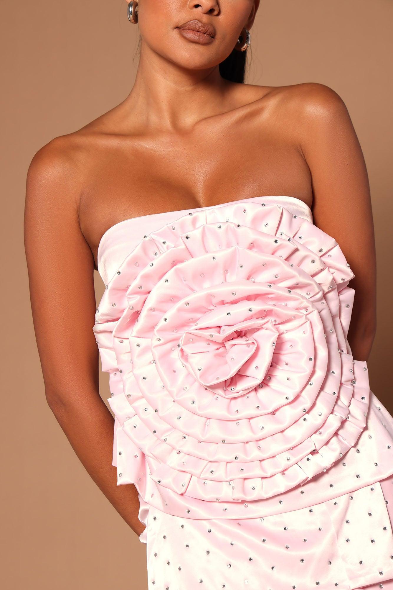 He Loves Me Embellished Mini Dress - Pink Product Image