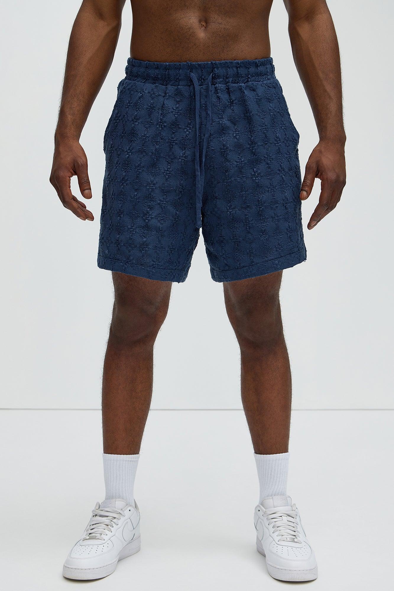 Mav Textured Shorts - Navy Product Image