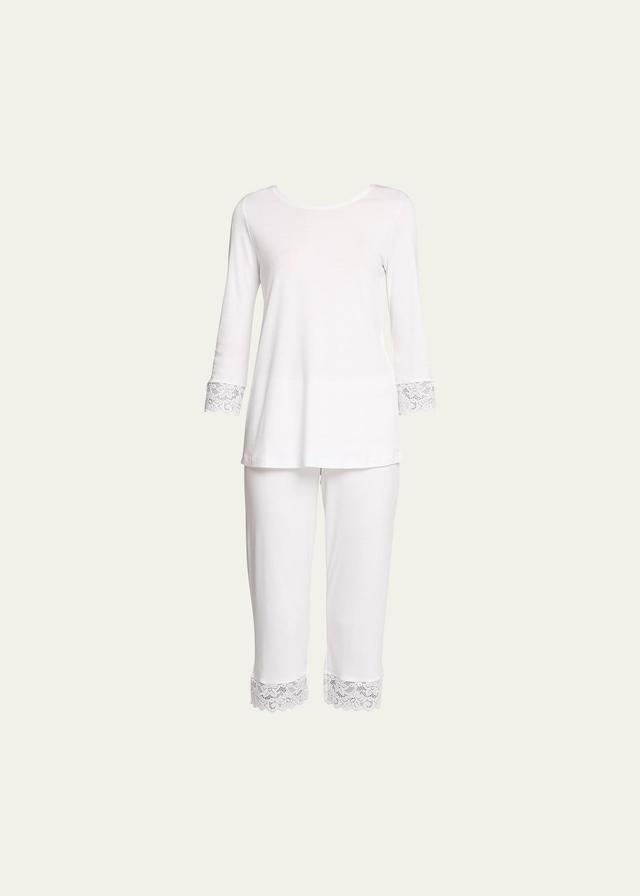 Hanro Moments Lace Trim Crop Pajamas Product Image