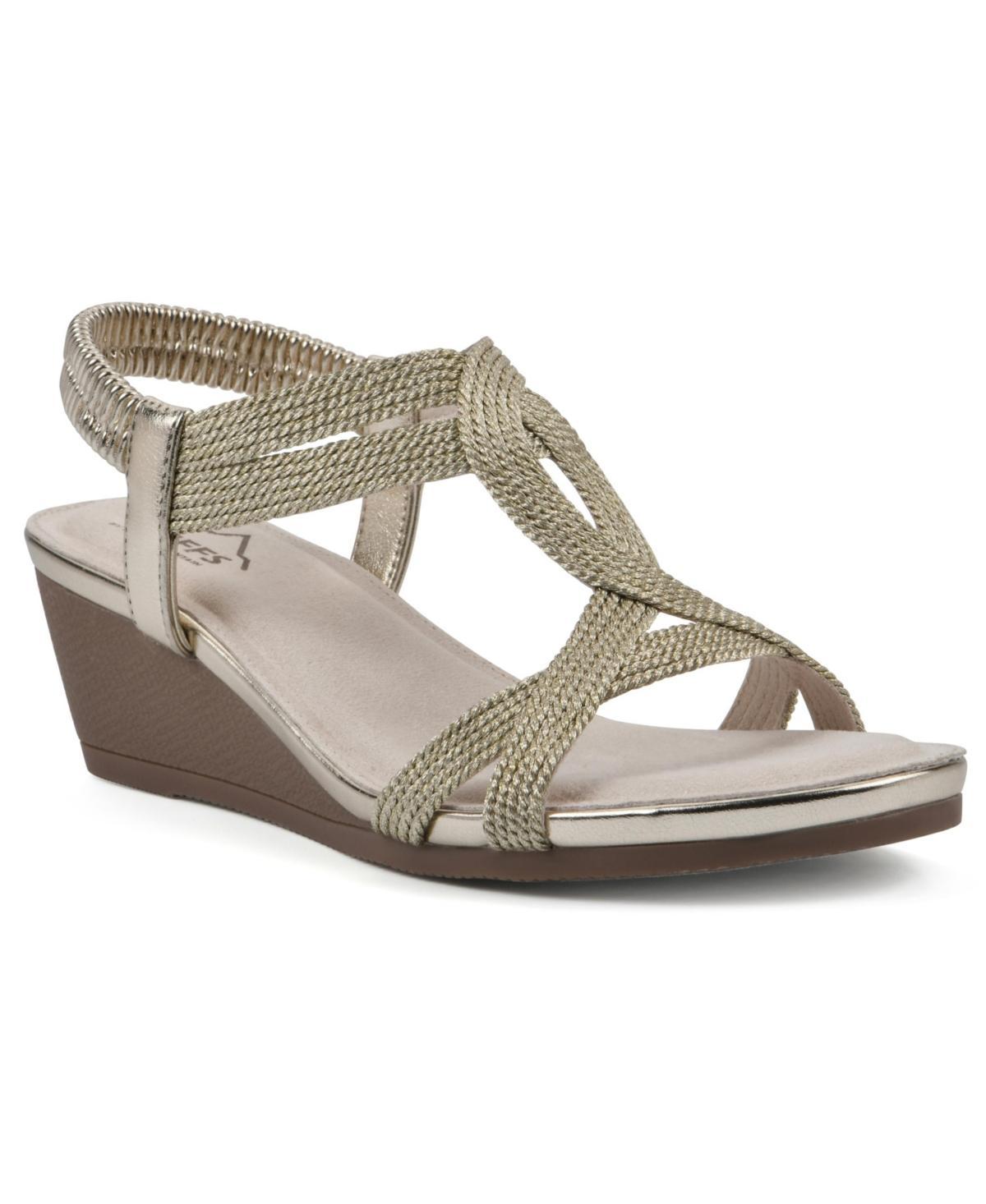 Cliffs by White Mountain Candelle Womens Wedge Sandals Silver Grey Fabric Product Image