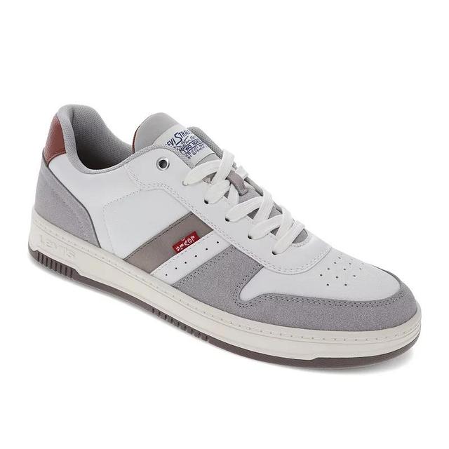 Levis Drive Mens Low-Top Sneakers White Cappuccino Brown Product Image