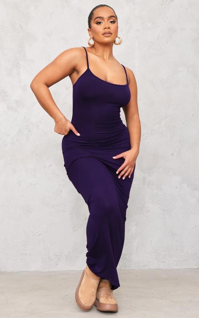 Shape Dark Plum Jersey Strappy Maxi Dress Product Image