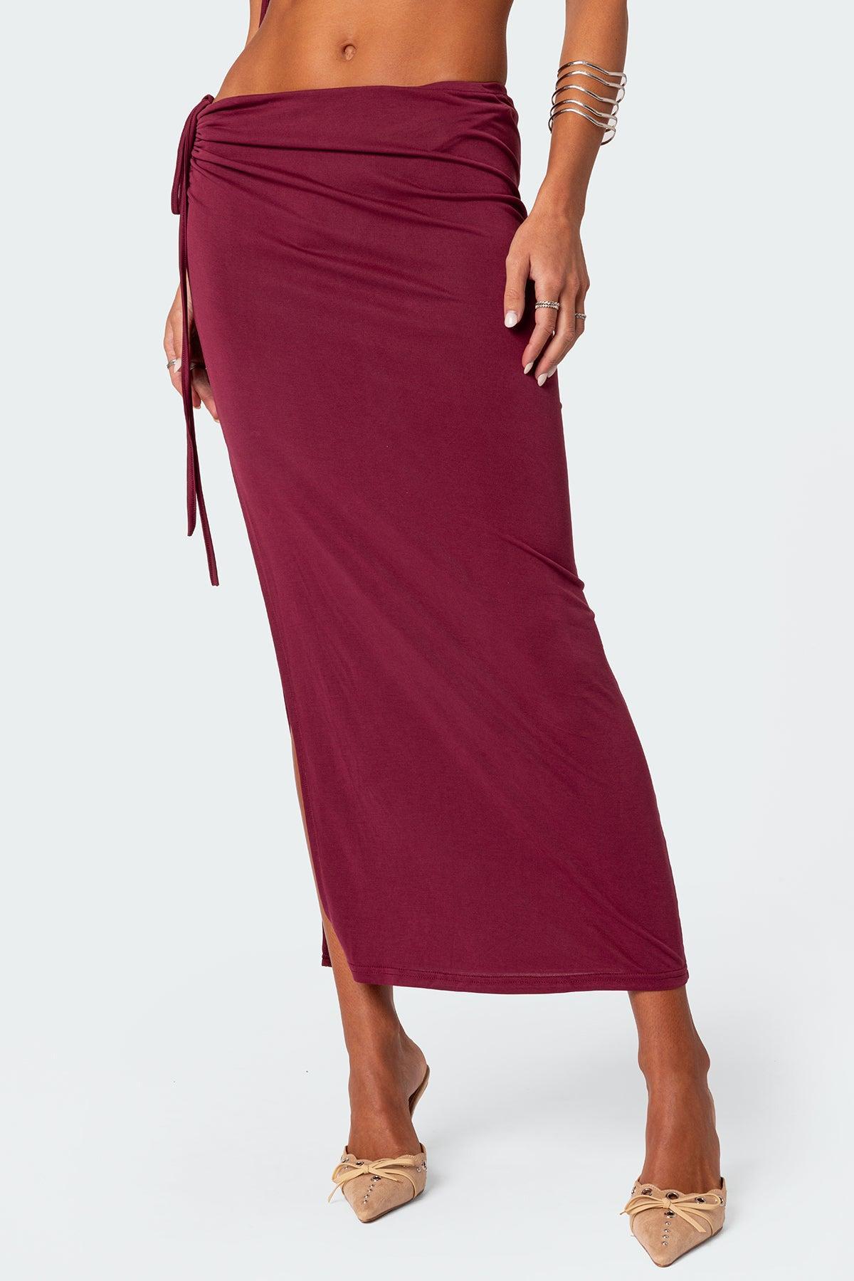 Frankie Drawstring Slit Maxi Skirt Product Image