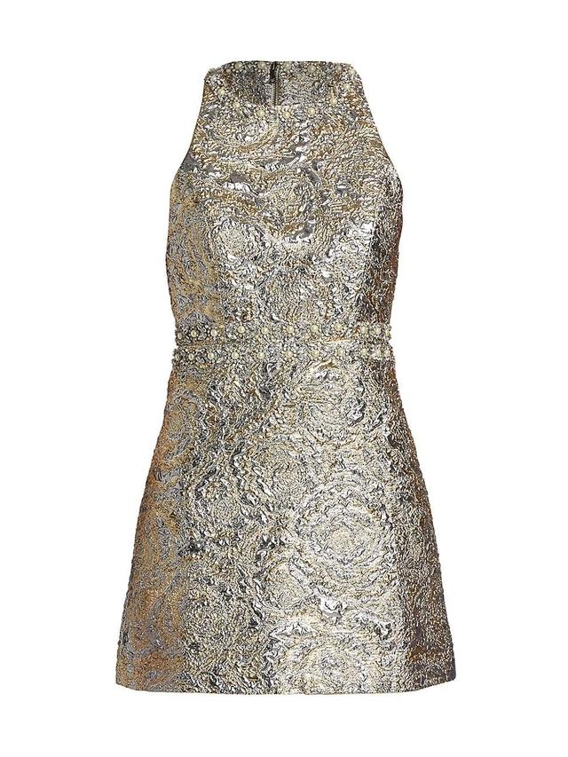 Alice and Olivia Dru Metallic Mini Dress Product Image