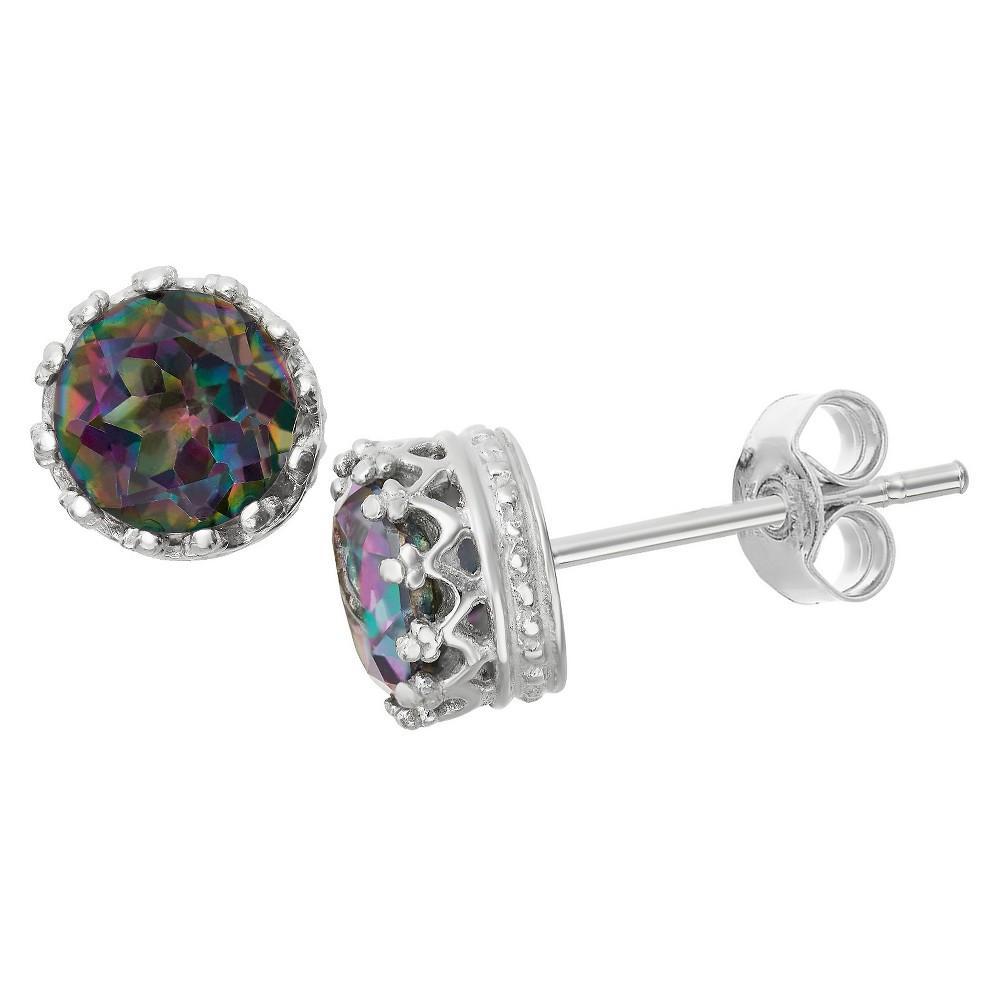 Designs by Gioelli Sterling Silver Rainbow Quartz Stud Earrings, Womens, Multicolor Product Image