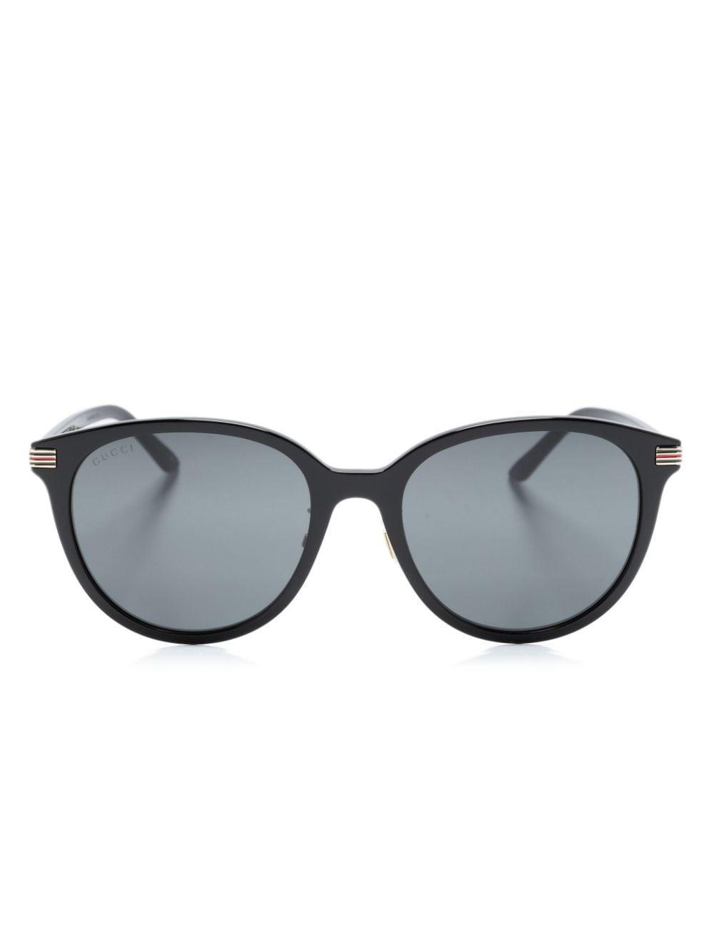 Logo-engraved Round-frame Sunglasses In Black Product Image