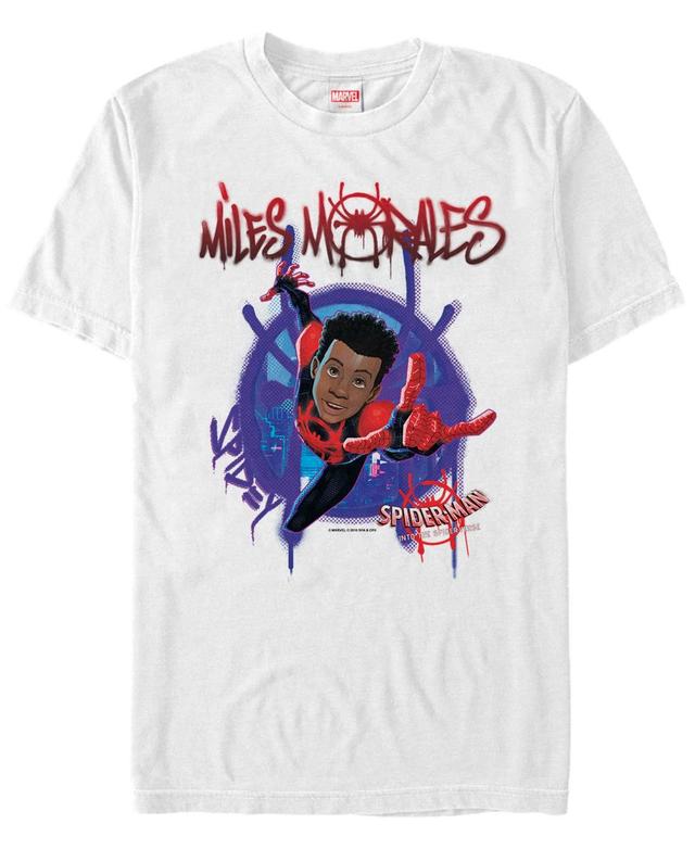 Mens Marvel Spider-Verse Painted Morales Spider-Man Short Sleeve Graphic Tee Product Image